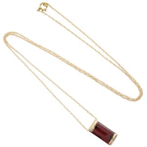 5.0ct Fantasy Cut Garnet Necklace 14K Gold full