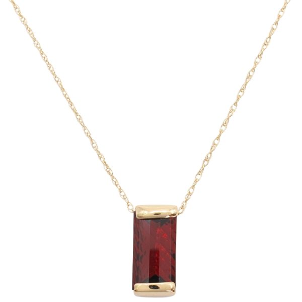 5.0ct Fantasy Cut Garnet Necklace 14K Gold pendant
