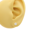 .75 Round Diamond Stud Earrings Yellow Gold Solitaire Worn
