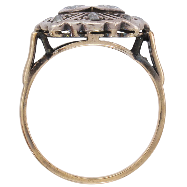 .98ctw Toi et Moi Diamond Edwardian Ring 14K Yellow Gold & Platinum Profile