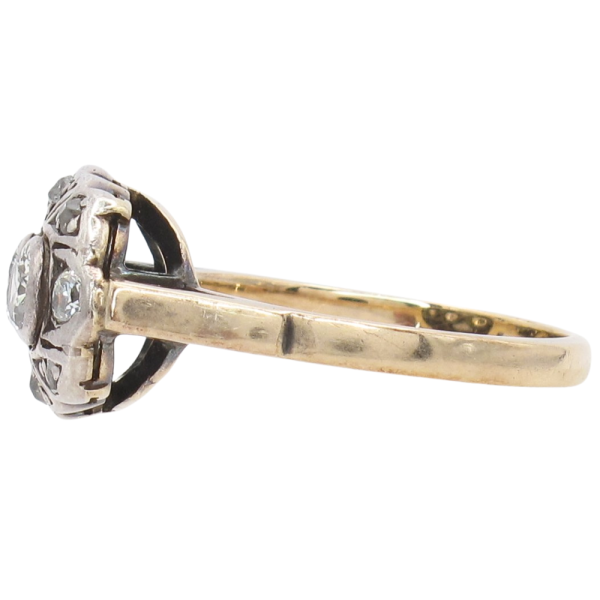 .98ctw Toi et Moi Diamond Edwardian Ring 14K Yellow Gold & Platinum Side