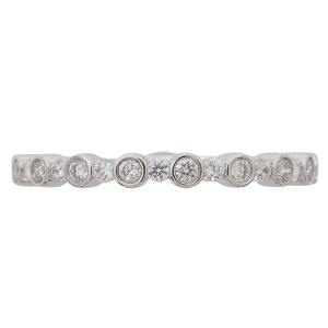 Alternating Bezel Diamond Wedding Band Stack .24 ctw