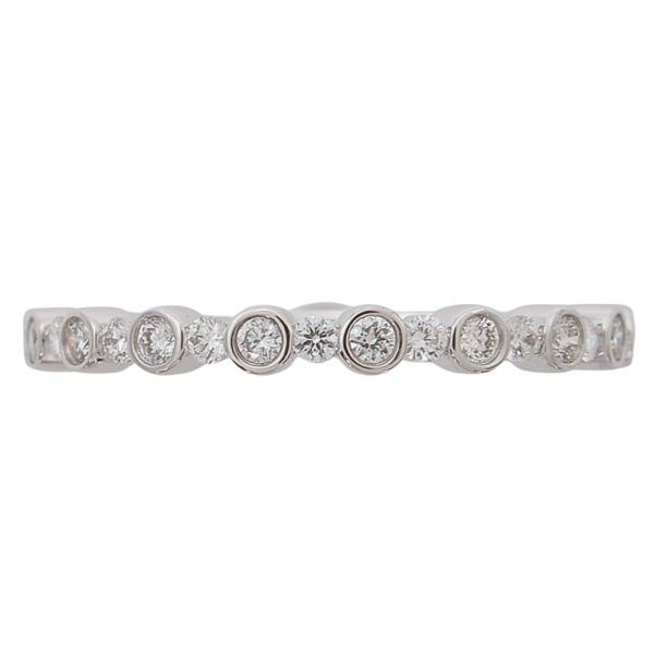 Alternating Bezel Diamond Wedding Band Stack .24 ctw