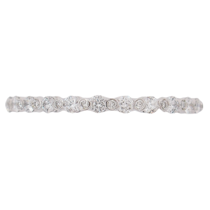 Alternating Small Bezel Diamond Wedding Band Stack .26 ctw
