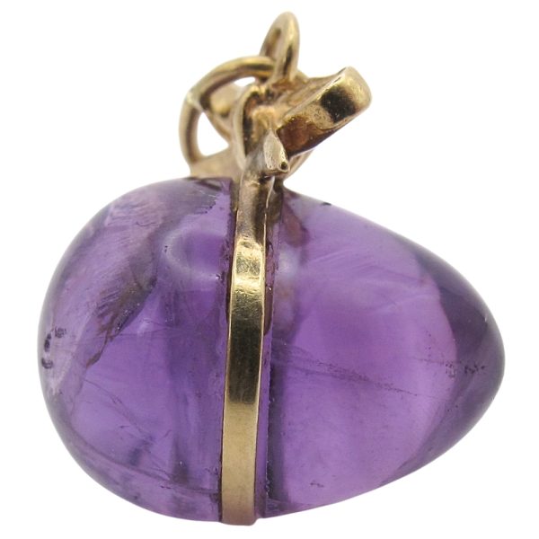 Amethyst Easter Egg Charm with Bow 14K Gold side