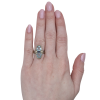 Aquamarine Filigree Detail Elongated Art Deco Ring 14K Front (1)