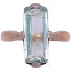 Art Deco 2.72ct French Cut Sea Green Aquamarine Ring 14K Gold