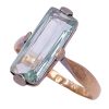 Art Deco 2.72ct French Cut Sea Green Aquamarine Ring 14K Gold side
