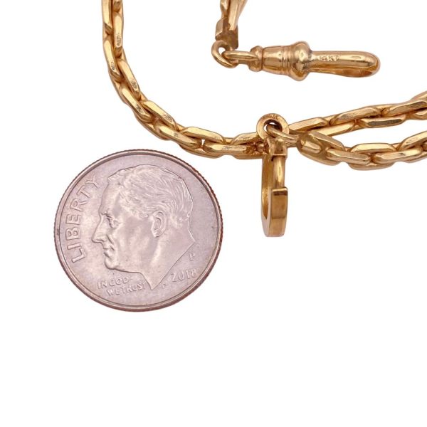 Cable Link Watch Chain 14k, Choker Necklace Coin Size Comparison