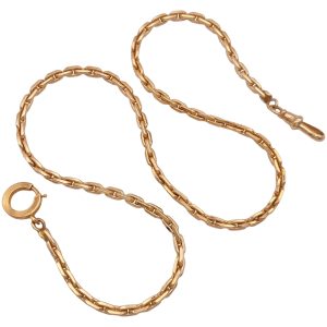 Cable Link Watch Chain 14k, Choker Necklace Overall