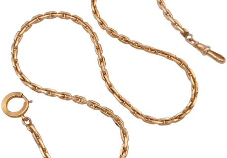 Cable Link Watch Chain 14k, Choker Necklace Overall