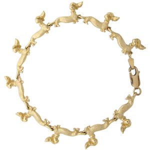 Dachshund Line Bracelet 14K Gold