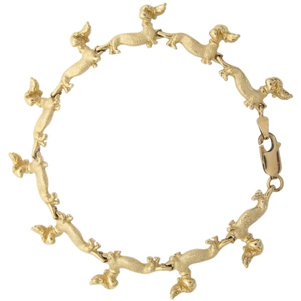 Dachshund Line Bracelet 14K Gold