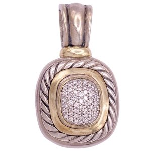 David Yurman Albion Diamond Enhancer Pendant Sterling Silver & 18K Gold