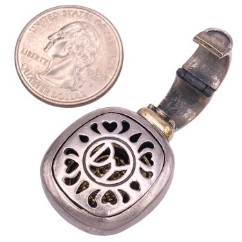 David Yurman Albion Diamond Enhancer Pendant Sterling Silver & 18K Gold back