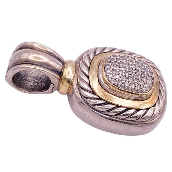 David Yurman Albion Diamond Enhancer Pendant Sterling Silver & 18K Gold side