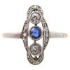 Edwardian 0.47ctw Diamond & Sapphire Ring 14K Gold Platinum