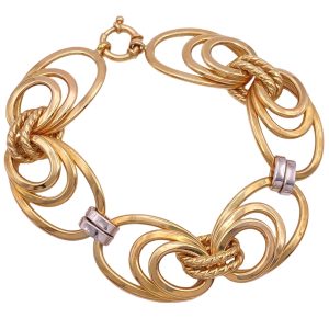 Fashion Link Bracelet 14K Two-Tone Gold