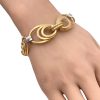 Fashion Link Bracelet 14K Two-Tone Gold worn