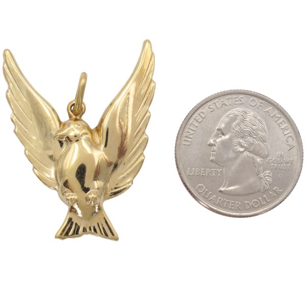 Flying Dove Pendant 18K Gold size