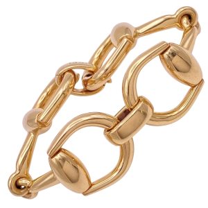 Gucci Horse Bit Statement Bracelet 18K Gold