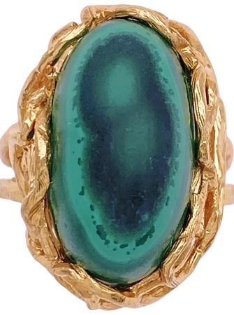 Handcrafted Malachite Ring 18K Gold