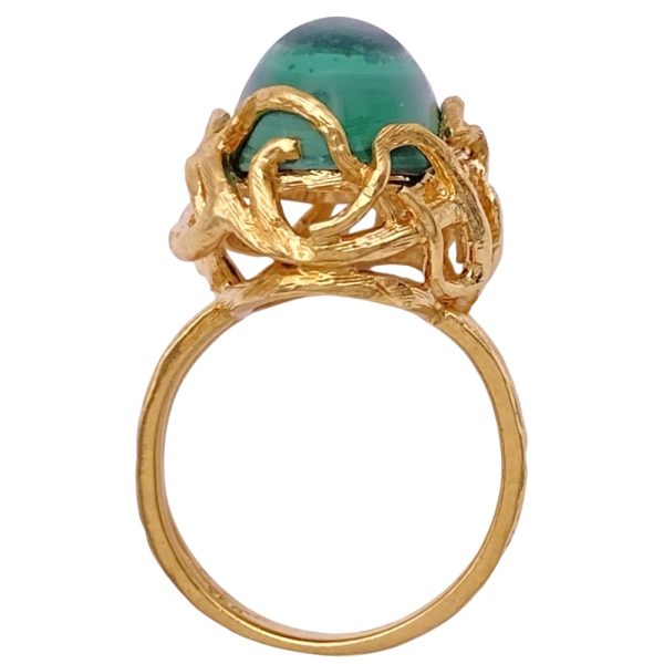 Handcrafted Malachite Ring 18K Gold profile
