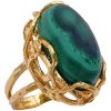 Handcrafted Malachite Ring 18K Gold side