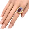 Heraldic Crest Banded Agate Intaglio Signet Ring 18K Gold worn