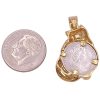 Isle of Man 1989 Platinum Coin in Cat Bezel 14K Gold Pendant back