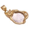 Isle of Man 1989 Platinum Coin in Cat Bezel 14K Gold Pendant side