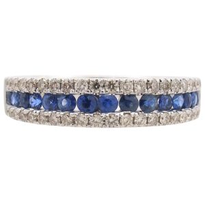 Le Vian 0.72ctw Diamond & Sapphire Band Ring 14K White Gold