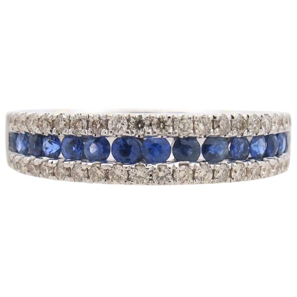 Le Vian 0.72ctw Diamond & Sapphire Band Ring 14K White Gold