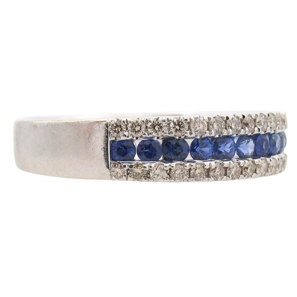 Le Vian 0.72ctw Diamond & Sapphire Band Ring 14K White Gold side