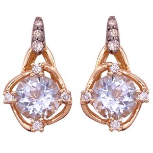 Le Vian 1.65ctw Aquamarine Earrings 14K Rose Gold