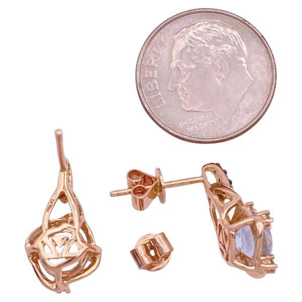 Le Vian 1.65ctw Aquamarine Earrings 14K Rose Gold size