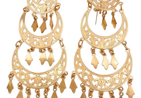 Long Chandelier Dangle Earrings 14K Gold