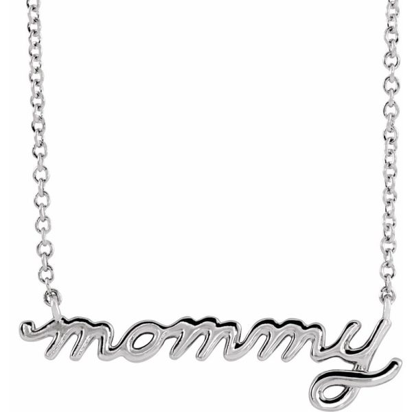 Mommy Station Necklace 14k White Gold