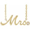 Mrs Diamond Station Necklace 14k Gold