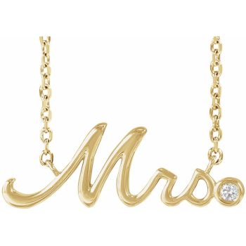 Mrs Diamond Station Necklace 14k Gold