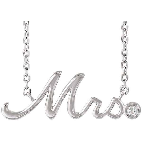 Mrs Diamond Station Necklace 14k White Gold