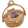Nantucket Basket Moving Pendant Charm 14K Gold
