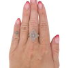 Navette Camphor Glass Filigree Art Deco Ring 14K Worn