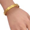 Ornate Banded Bangle Bracelet 14K Gold worn