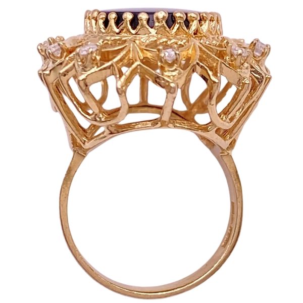 Ornate Onyx Cocktail Ring 14K Gold profile
