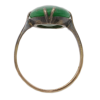 Oval Apple Green Jade Edwardian Solitaire Ring in 14K Yellow Gold Profile (1)