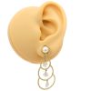 Pearl Tiered Graduating Drop Earrings 14K Gold worn