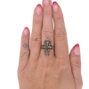 Rose Cut Diamond Wreath Georgian Ring 14K & Silver Worn