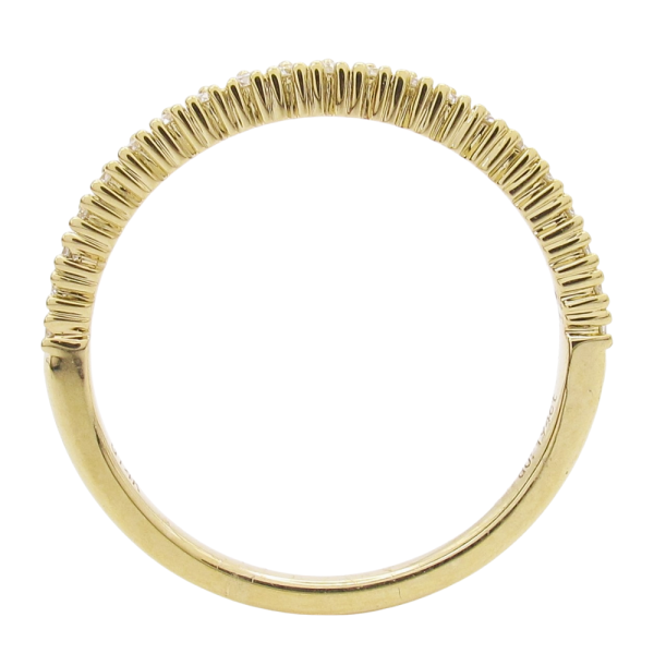 Three Prong Thin Diamond Wedding Band Stack .19 ctw Profile