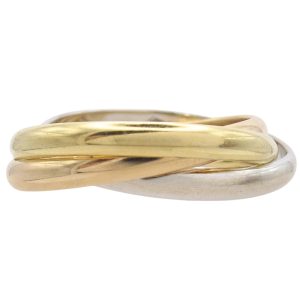 Tri-Color Trinity Rolling Ring 18K Gold